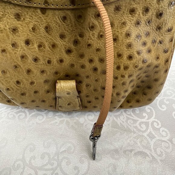 Dooney & Bourke Ostrich Embossed Leather Shoulder Bag With Gold Hardware - Picture 10 of 13